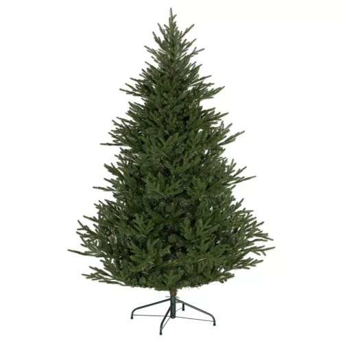Karácsonyfa 183 cm valósághű megjelenés, tűzálló anyag, stabil fém állvánnyal