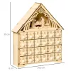 Fa adventi naptár LED-világítással 24 fiókos öröknaptár 26,6x6x30 cm