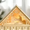 Fa adventi naptár LED-világítással 24 fiókos öröknaptár 26,6x6x30 cm