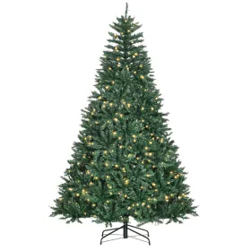 Műfenyő beépített LED-világítással 210 cm magas, 700 melegfehér LED, 2154 ág, tűzálló anyagból