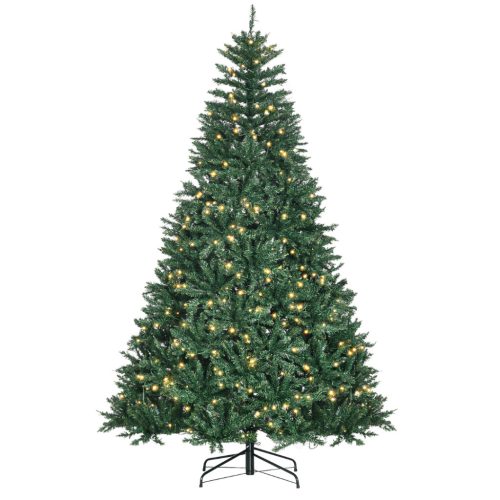 Műfenyő beépített LED-világítással 210 cm magas, 700 melegfehér LED, 2154 ág