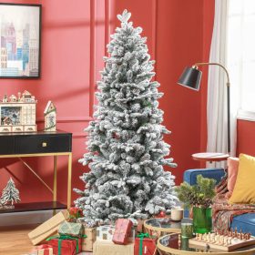   Műfenyő 183 cm havas hatású, tobozos karácsonyfa  élethű fém talppal