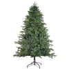 Karácsonyfa 183 cm valósághű, tűzálló műfenyő stabil fém talppal