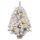 LED-es havas mini műfenyő 92 cm fenyőtobozokkal, melegfehér fényekkel beton talppal