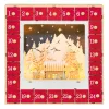 LED-es fa adventi naptár karácsonyi falukép 34x7x34 cm 24 nagy fiókkal, piros