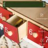 LED-es fa adventi naptár karácsonyi falukép 34x7x34 cm 24 nagy fiókkal, piros