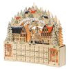 LED-es adventi naptár karácsonyi falu 24 fiókkal 18 LED 45 × 9 × 42,5 cm