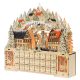 LED-es adventi naptár karácsonyi falu 24 fiókkal 18 LED 45 × 9 × 42,5 cm