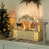 LED-es adventi naptár karácsonyi falu 24 fiókkal 18 LED 45 × 9 × 42,5 cm