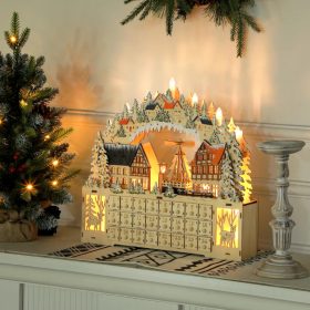   LED-es adventi naptár karácsonyi falu 24 fiókkal 18 LED 45 × 9 × 42,5 cm