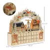 LED-es adventi naptár karácsonyi falu 24 fiókkal 18 LED 45 × 9 × 42,5 cm