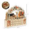 LED-es adventi naptár karácsonyi falu 24 fiókkal 18 LED 45 × 9 × 42,5 cm