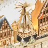 LED-es adventi naptár karácsonyi falu 24 fiókkal 18 LED 45 × 9 × 42,5 cm