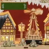 LED-es adventi naptár karácsonyi falu 24 fiókkal 18 LED 45 × 9 × 42,5 cm