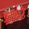Fa adventi naptár 22,5x8x36 cm Mikulás szánon, 24 rekeszes karácsonyi öröknaptár piros
