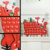 Fa adventi naptár 22,5x8x36 cm Mikulás szánon, 24 rekeszes karácsonyi öröknaptár piros