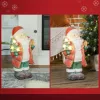 LED-es karácsonyi Mikulás dekoráció karácsonyfával és ajándékkal, elemes, 26,5×21×50 cm