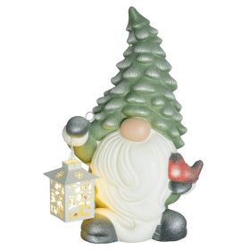   Karácsonyi manó LED-lámpással elemes, időjárásálló, 28×21×42 cm