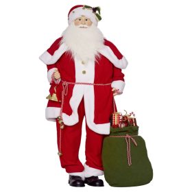   Mozgó és zenélő Mikulás figura 140 cm hangérzékelős, nevetéssel és zenével, piros színben