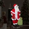Mozgó és zenélő Mikulás figura 140 cm hangérzékelős, nevetéssel és zenével, piros színben