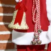 Mozgó és zenélő Mikulás figura 140 cm hangérzékelős, nevetéssel és zenével, piros színben