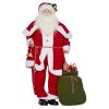 Mozgó és zenélő Mikulás figura 140 cm hangérzékelős, nevetéssel és zenével, piros színben