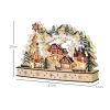Fa karácsonyi falu 45x12x30 cm, natúr fa 20 LED-es téli csodaország, többrétegű kialakítás