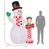 Felfújható hóember LED-világítással 240 cm magas kültéri karácsonyi dekoráció