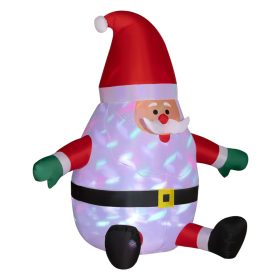   Felfújható Mikulás forgó fénygömbbel 183 cm világító kültéri karácsonyi dekoráció