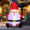 Felfújható Mikulás forgó fénygömbbel 183 cm világító kültéri karácsonyi dekoráció