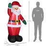 Felfújható Mikulás LED-világítással 184 cm magas kültéri karácsonyi dekoráció