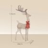 LED rénszarvas piros masnival 137 melegfehér LED, 135 cm magas, arany színű, kültéri karácsonyi dekoráció, IP44 védelemmel