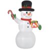 Felfújható hóember 180 cm LED világítással, ajándékkal és cukorpálcával, kültéri karácsonyi dekoráció