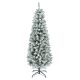 Műfenyő 183 cm, keskeny kialakítású, havas hatású karácsonyfa háromrészes, fém talppal