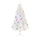 Műfenyő 180 cm fehér, díszekkel és fém talppal beltéri karácsonyi dekoráció