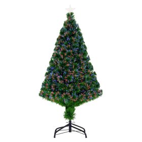   LED-es műfenyő színváltós világítással 120 cm, 130 ág, stabil fémtalppal