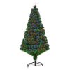 Műfenyő 150 cm magas karácsonyfa LED-es üvegszálas világítással, 180 ág, fém talppal beltéri karácsonyfa