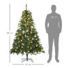 Műfenyő LED-világítással és díszekkel 180 cm, 745 ág, 200 melegfehér LED, stabil fém talppal