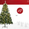 Műfenyő LED-világítással és díszekkel 180 cm, 745 ág, 200 melegfehér LED, stabil fém talppal