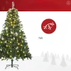 Műfenyő LED-világítással és díszekkel 180 cm, 745 ág, 200 melegfehér LED, stabil fém talppal