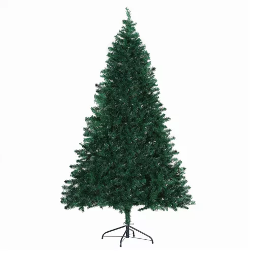 Műfenyő 180 cm klasszikus zöld karácsonyfa, 1000 ággal és fém talppal
