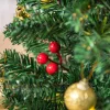 Mini LED-es karácsonyfa 60 cm magas, arany díszekkel, piros bogyókkal és melegfehér fényekkel