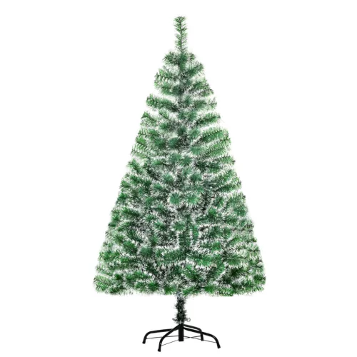 Műfenyő havas hatású tűlevelekkel 150 cm, 416 ág, stabil fémtalppal