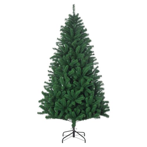 Műfenyő 180 cm beltéri karácsonyfa 1000 ággal, fém talppal, zöld színben