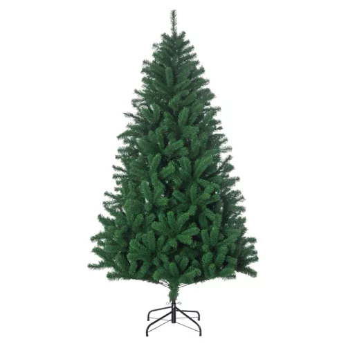 Műfenyő 180 cm beltéri karácsonyfa 1000 ággal, fém talppal, zöld színben