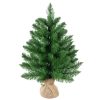 Mini karácsonyfa műhavas díszítéssel 60 cm magas, zöld, cementtalpas
