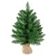 Mini karácsonyfa műhavas díszítéssel 60 cm magas, zöld, cementtalpas