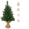 Mini karácsonyfa műhavas díszítéssel 60 cm magas, zöld, cementtalpas