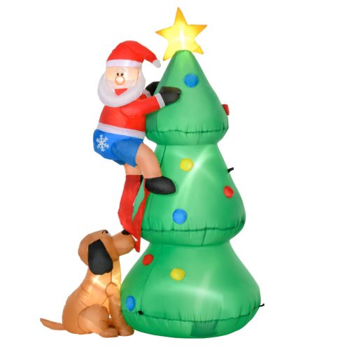 Felfújható karácsonyfa LED-világítással 180 cm automatikus ventilátorral