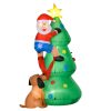 Felfújható karácsonyfa LED-világítással 180 cm automatikus ventilátorral